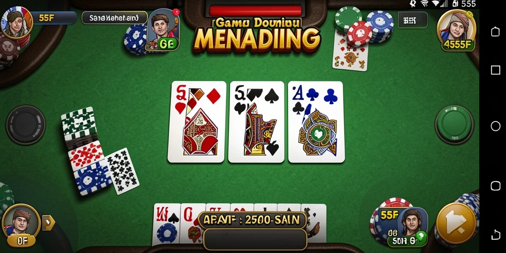 Tampilan gameplay seru dalam aplikasi 555F Domino.