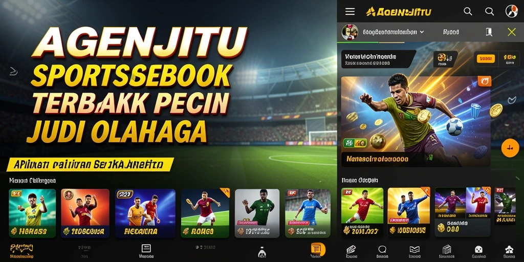 Tampilan screenshot AGENJITU yang menunjukkan fitur taruhan olahraga.