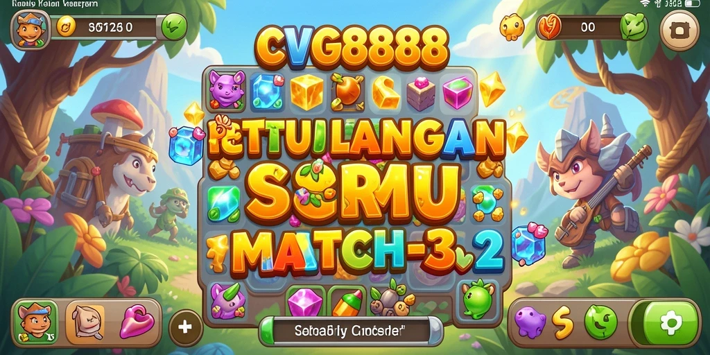 Tampilan gameplay seru CVG8888 dengan level Match-3 yang menantang.
