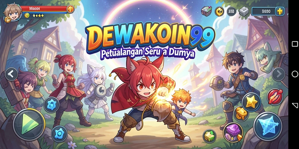 Tampilan gameplay seru dalam DEWAKOIN99 dengan karakter Anime yang kaya.