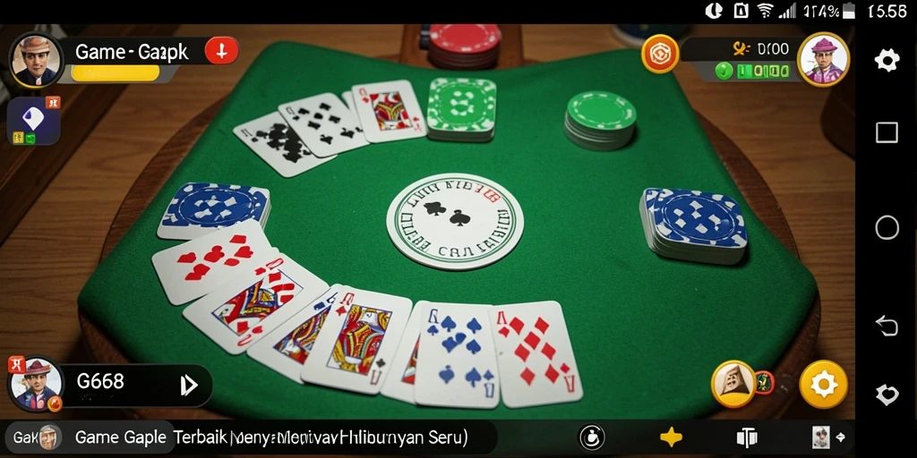 Screenshot gameplay G668 dengan suasana bermain Gaple yang seru.