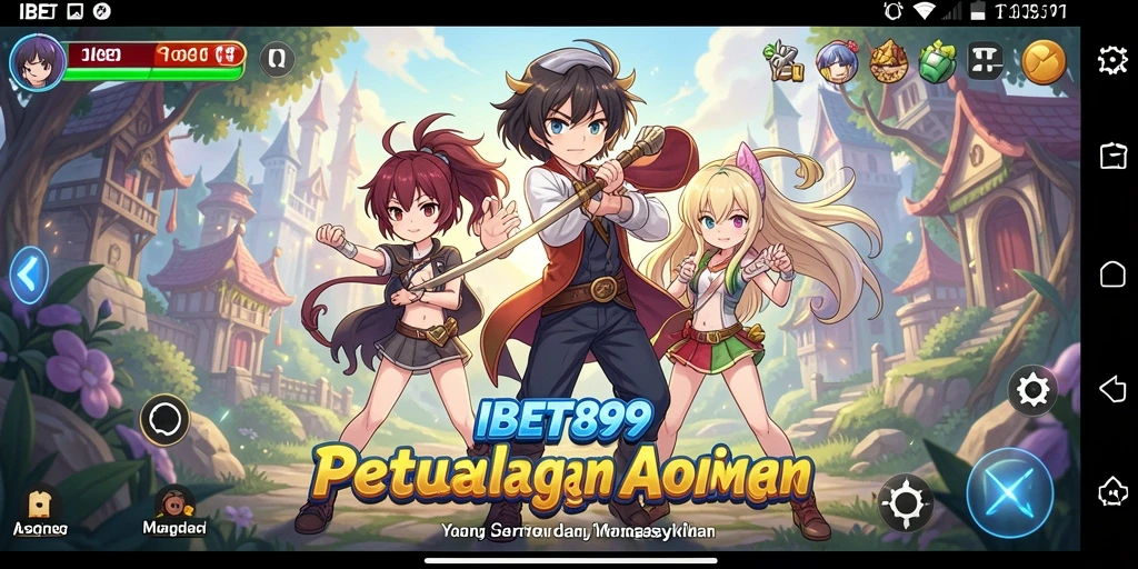Screenshot utama IBET899 menampilkan aksi pertarungan karakter anime.