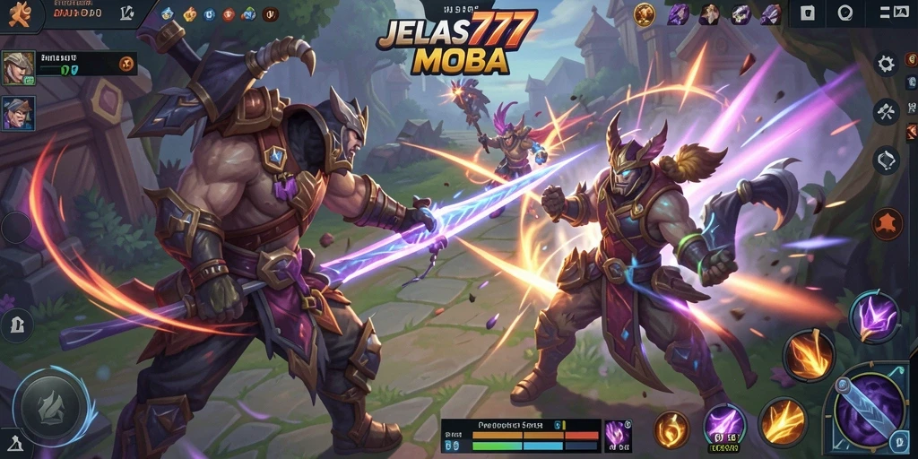 Gameplay seru dalam JELAS777 saat pertarungan antar tim.