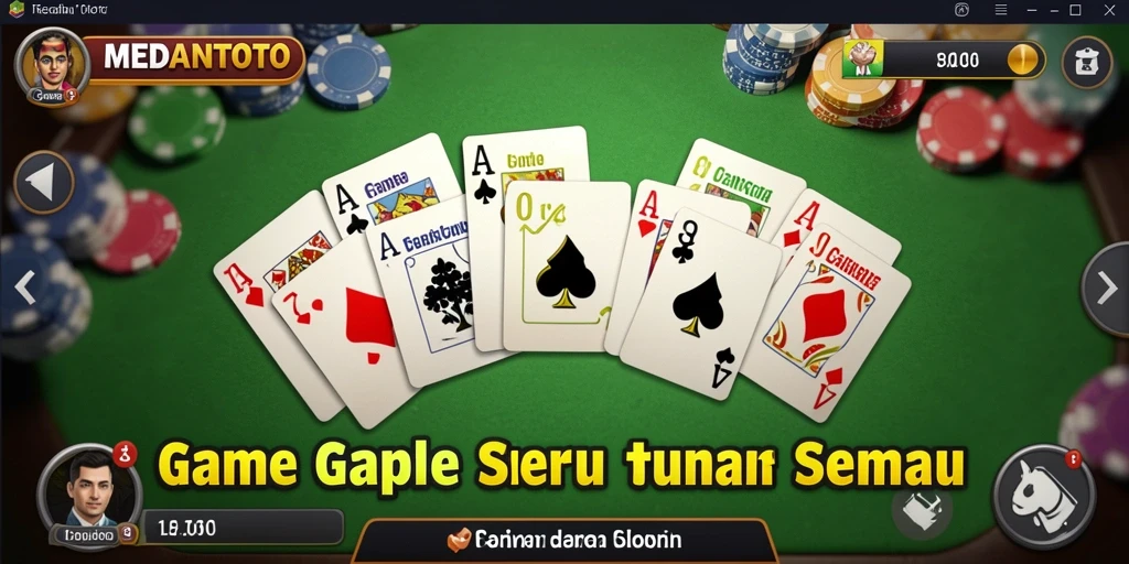 Tampilan screenshot game Gaple MEDANTOTO yang seru dan menantang.