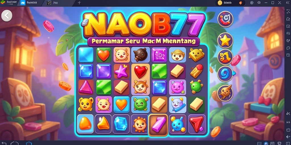 Screenshot menampilkan level seru dari game Match-3 NABOB77.