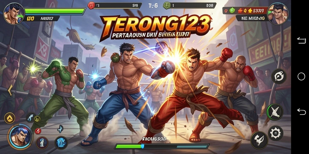 Tampilkan aksi pertarungan seru dan dinamis dari gameplay TERONG123.