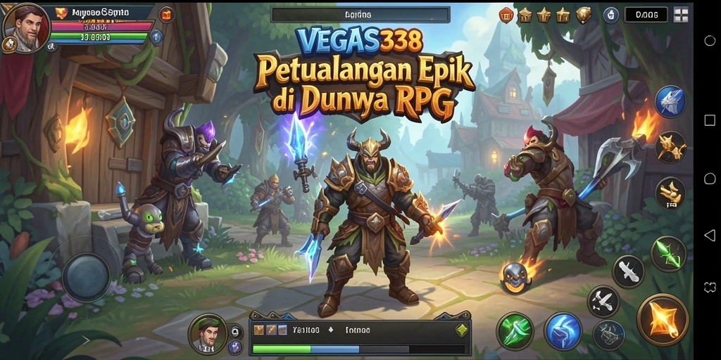 Tangkapan layar utama VEGAS338 menampilkan aksi pertarungan RPG yang mendebarkan.